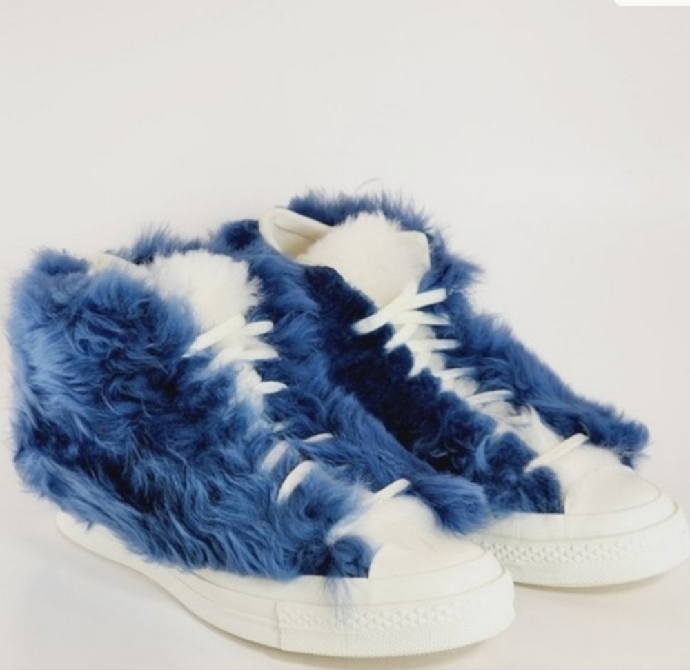 Converse Unisex Limited Edition AMBUSH x Chuck 70 High Fuzzy Navy Blue Sneakers